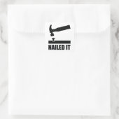 Nailed it vierkante sticker (Tas)