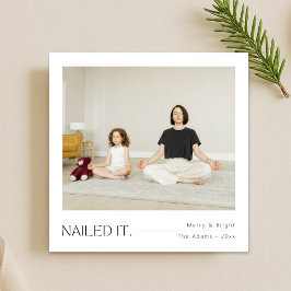 Nailed it Vreedzame Familie Foto Kerstvakantie Kaart