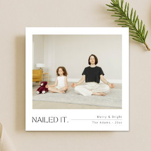 Nailed it Vreedzame Familie Foto Kerstvakantie Kaart
