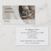 Nailen op een schoen in bruin visitekaartje (Voorkant / Achterkant)