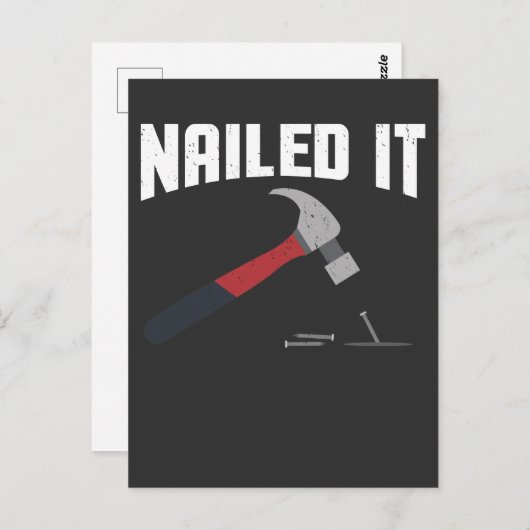 Nailing Het is grappige hamer en nagelhoutwerker G Briefkaart (Voorkant / Achterkant)