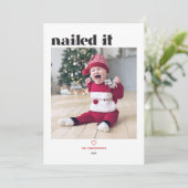 Nailing it Photo Holiday Card Feestdagenkaart (Staand voorkant)