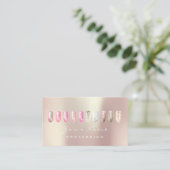 Nails Art Glitter Glam Roze Roze Roze Ivory Pearl Visitekaartje (Staand voorkant)