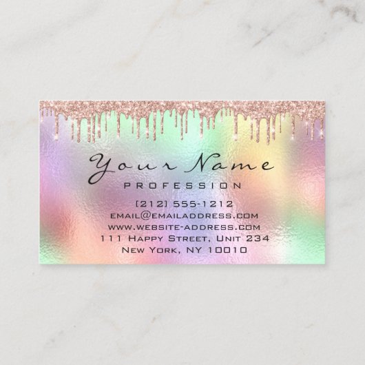 Nails Art Glitter Holographic Manicure Drivers Visitekaartje (Achterkant)