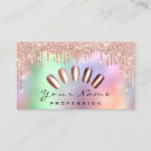 Nails Art Glitter Holographic Manicure Drivers Visitekaartje (Voorkant)