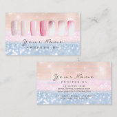 Nails Art Glitter ombre Pastel Pink Rose Lux Visitekaartje (Voorkant / Achterkant)