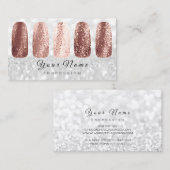 Nails Art Glitter Silver Grey Roos Gold Skinny Visitekaartje (Voorkant / Achterkant)