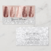 Nails Art Glitter Silver Grey Roos Gold Visitekaartje (Voorkant / Achterkant)