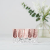 Nails Art Glitter Silver Grey Roos Gold Visitekaartje (Staand voorkant)