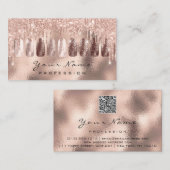 Nails Art Glitter Skin Roos Drip Manicure QR code Visitekaartje (Voorkant / Achterkant)