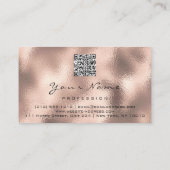 Nails Art Glitter Skin Roos Drip Manicure QR code Visitekaartje (Achterkant)