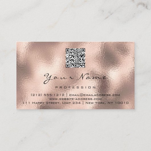 Nails Art Glitter Skin Roos Drip Manicure QR code Visitekaartje (Achterkant)