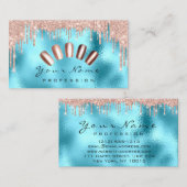 Nails Art Glitter Skinny Blue Roos - Mestrietjes Visitekaartje (Voorkant / Achterkant)