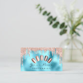 Nails Art Glitter Skinny Blue Roos - Mestrietjes Visitekaartje (Staand voorkant)