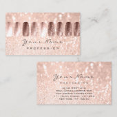 Nails Art Manicure Glitter Skinny Roze Rose Visitekaartje (Voorkant / Achterkant)