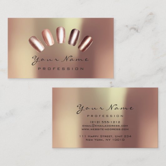 Nails Artist Copper Roos Manicure Pedicure Visitekaartje (Voorkant / Achterkant)
