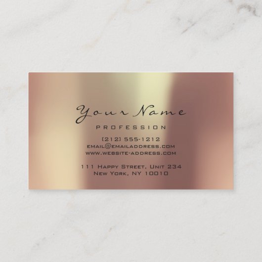 Nails Artist Copper Roos Manicure Pedicure Visitekaartje (Achterkant)