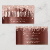 Nails Artist Glitter Roos Gold Manicure Brown Visitekaartje (Voorkant / Achterkant)
