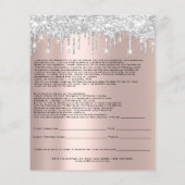 Nails Artist Liability Waiver Roos Blush Silver Flyer (Achterkant)