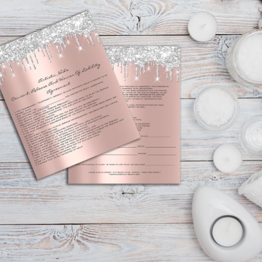 Nails Artist Liability Waiver Roos Blush Silver Flyer