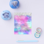 Nails Artist Liability Waiver Roos Pink Silver Flyer (Enkel)