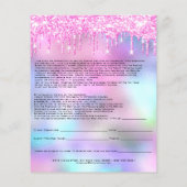 Nails Artist Liability Waiver Roos Roze schijven B Flyer (Achterkant)