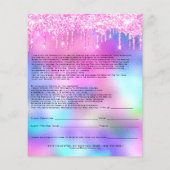 Nails Artist Liability Waiver Roos Roze schijven Flyer (Achterkant)