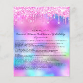 Nails Artist Liability Waiver Roos Roze schijven Flyer (Voorkant)