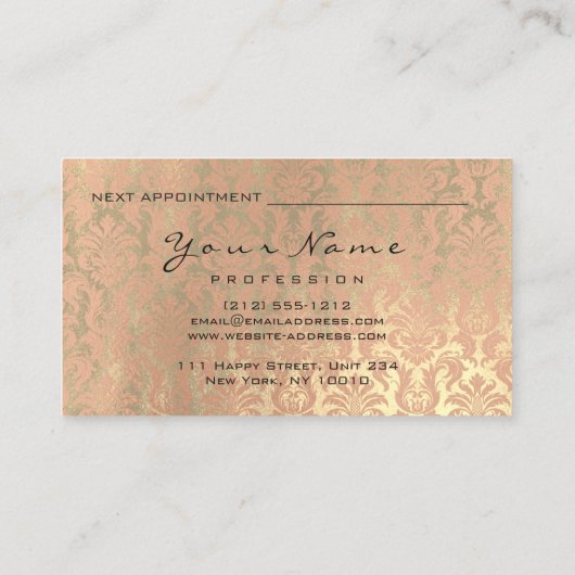 Nails Artist Makeup Appointkaart Royal Sepia Afsprakenkaartje (Achterkant)