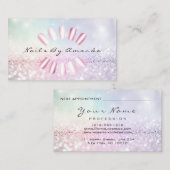 Nails Artist Makeup Blue Pastel Pink Appointment Afsprakenkaartje (Voorkant / Achterkant)