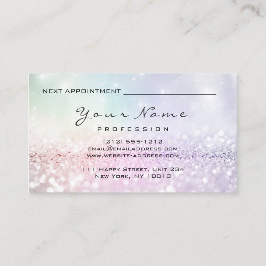 Nails Artist Makeup Blue Pastel Pink Appointment Afsprakenkaartje (Achterkant)