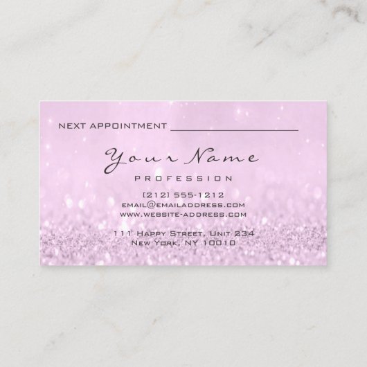 Nails Artist Makeup Lavender Pink Appointment Afsprakenkaartje (Achterkant)