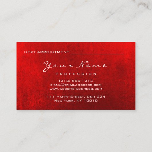 Nails Artist Makeup Roos Red Appointment Card Afsprakenkaartje (Achterkant)