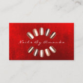 Nails Artist Makeup Roos Red Appointment Card Afsprakenkaartje (Voorkant)