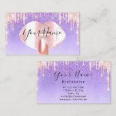 Nails Artist Makeup Roze Paarse druppels Kus Lips Visitekaartje (Voorkant / Achterkant)