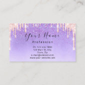 Nails Artist Makeup Roze Paarse druppels Kus Lips Visitekaartje (Achterkant)