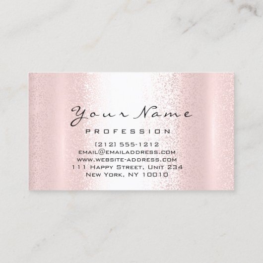 Nails Artist roze rozenbeest Manicure Pedicure Cla Visitekaartje (Achterkant)