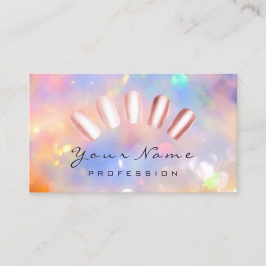 Nails Artist roze rozenroos Mestvrij geneesmiddel Visitekaartje (Voorkant)