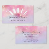 Nails Artist roze rozenrozenbeest pedicure Hologra Visitekaartje (Voorkant / Achterkant)