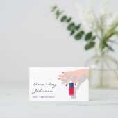 Nails Artist Studio Red Manicure Pedicure White Visitekaartje (Staand voorkant)