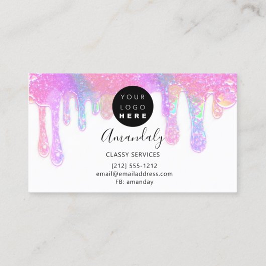 Nails Beauty Drift Holograaf Roze zeep Visitekaartje (Achterkant)