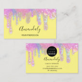Nails Beauty Drivers Holograaf Roze Geel Visitekaartje (Voorkant / Achterkant)