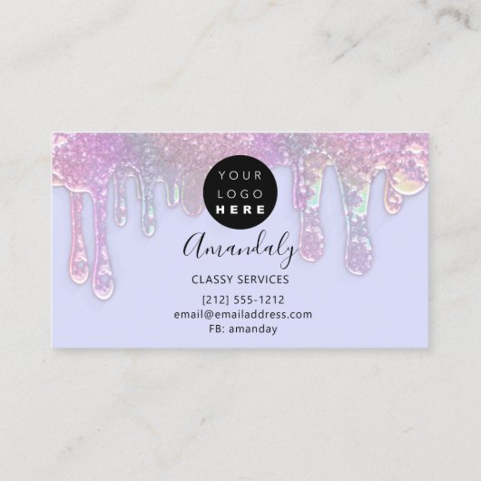 Nails Beauty Drivers Hologradblauw pasta Visitekaartje (Achterkant)