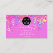 Nails Beauty Drivers Holografen Roze Visitekaartje (Achterkant)