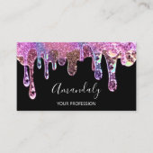 Nails Beauty Logo Drift Holograaf zwarte zeep Visitekaartje (Voorkant)