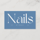 Nails Bold Typography Dusty Blue  Visitekaartje (Voorkant)