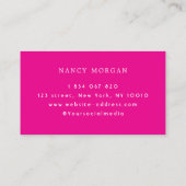 Nails Bold Typography Hot Pink Business Card Visitekaartje (Achterkant)