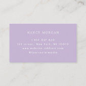 Nails Bold Typography Lilac Purple Business Card Visitekaartje (Achterkant)