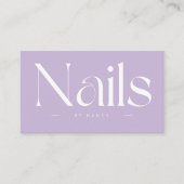 Nails Bold Typography Lilac Purple Business Card Visitekaartje (Voorkant)