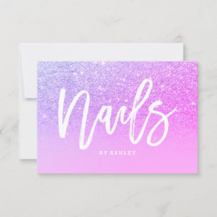 Nails certificate typografie roze glitter paars
